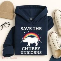 SAVE THE CHUBBY UNICORNS Gift Rhino Conservation Rainbow Hoodie thumb 4