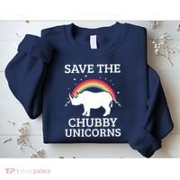 SAVE THE CHUBBY UNICORNS Gift Rhino Conservation Rainbow Sweatshirt thumb 2