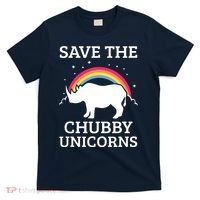 SAVE THE CHUBBY UNICORNS Gift Rhino Conservation Rainbow T-Shirt thumb 0