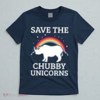 SAVE THE CHUBBY UNICORNS Gift Rhino Conservation Rainbow T-Shirt thumb 5