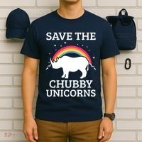 SAVE THE CHUBBY UNICORNS Gift Rhino Conservation Rainbow T-Shirt thumb 6