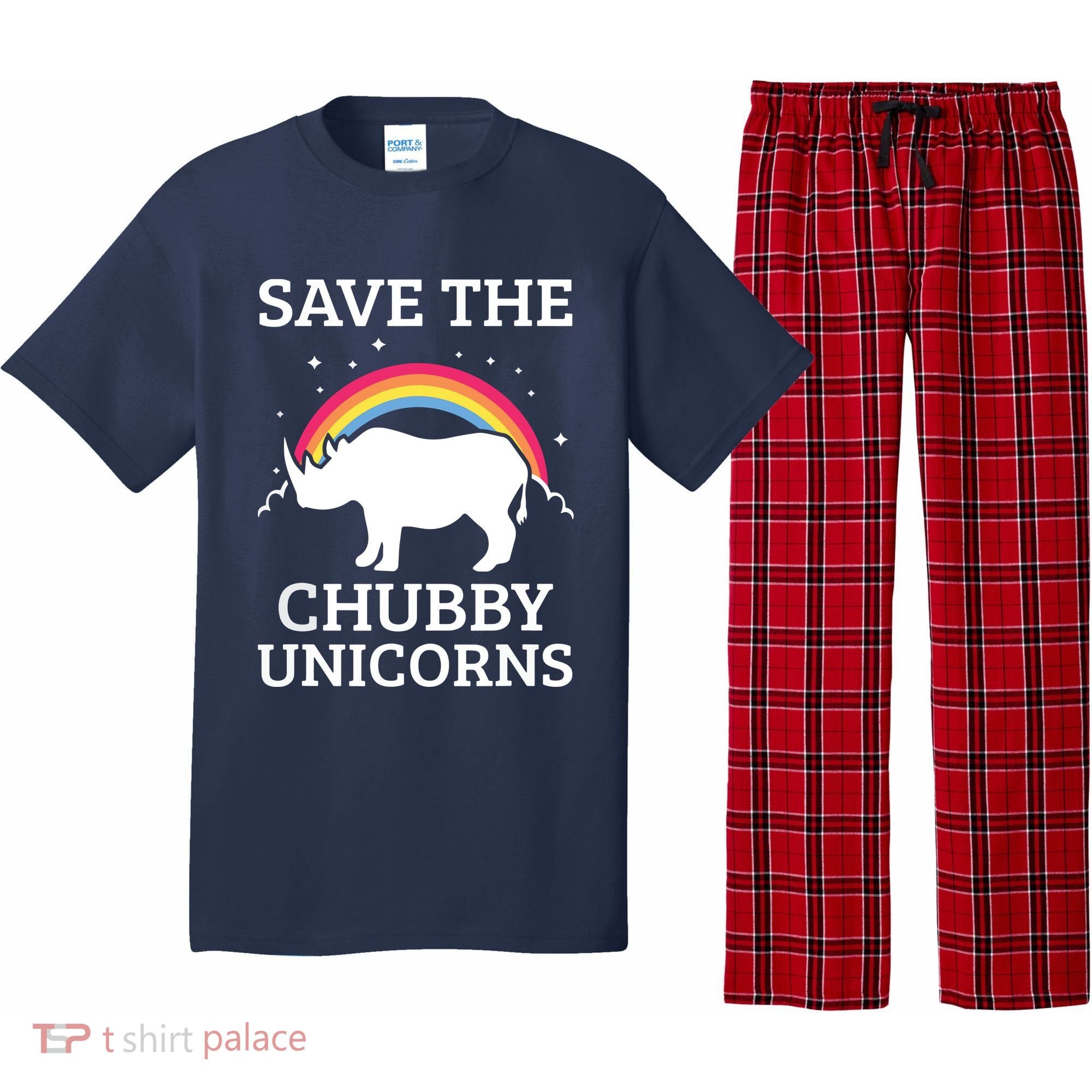 SAVE THE CHUBBY UNICORNS Gift Rhino Conservation Rainbow Pajama Set