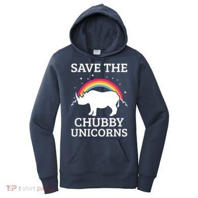 SAVE THE CHUBBY UNICORNS Gift Rhino Conservation Rainbow Women's Hoodie