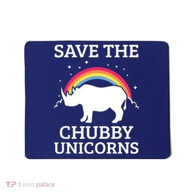 SAVE THE CHUBBY UNICORNS Gift Rhino Conservation Rainbow Mousepad