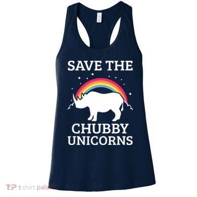 SAVE THE CHUBBY UNICORNS Gift Rhino Conservation Rainbow Women's Tank Top