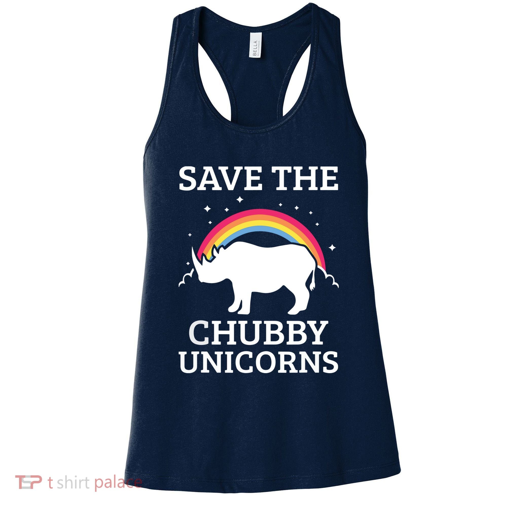 SAVE THE CHUBBY UNICORNS Gift Rhino Conservation Rainbow Women's Tank Top