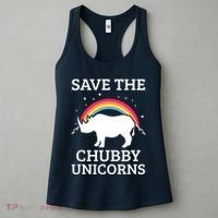 SAVE THE CHUBBY UNICORNS Gift Rhino Conservation Rainbow Women's Tank Top thumb 3