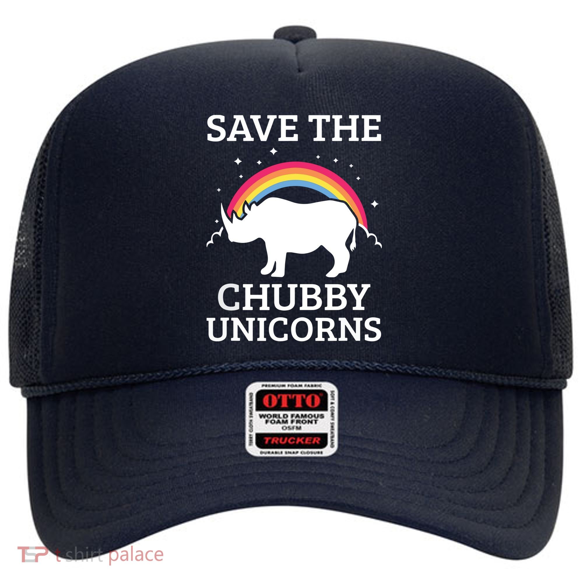 SAVE THE CHUBBY UNICORNS Gift Rhino Conservation Rainbow Hat