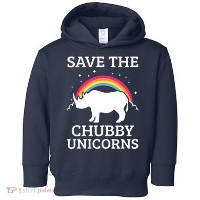 SAVE THE CHUBBY UNICORNS Gift Rhino Conservation Rainbow Toddler Hoodie