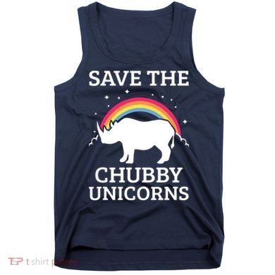 SAVE THE CHUBBY UNICORNS Gift Rhino Conservation Rainbow Tank Top