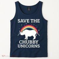 SAVE THE CHUBBY UNICORNS Gift Rhino Conservation Rainbow Tank Top thumb 2