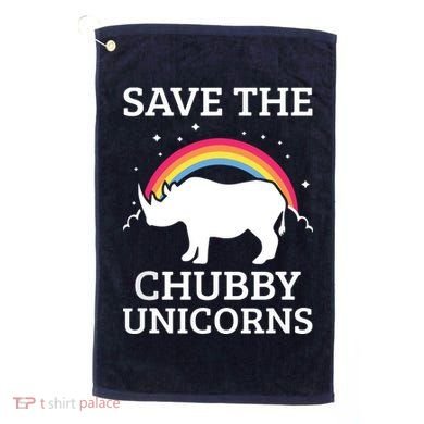 SAVE THE CHUBBY UNICORNS Gift Rhino Conservation Rainbow Golf Towel