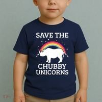 SAVE THE CHUBBY UNICORNS Gift Rhino Conservation Rainbow Toddler T-Shirt thumb 2