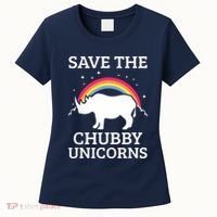 SAVE THE CHUBBY UNICORNS Gift Rhino Conservation Rainbow Women's T-Shirt thumb 0