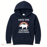 SAVE THE CHUBBY UNICORNS Gift Rhino Conservation Rainbow Kids Hoodie thumb 0