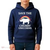 SAVE THE CHUBBY UNICORNS Gift Rhino Conservation Rainbow Kids Hoodie thumb 4