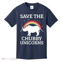 SAVE THE CHUBBY UNICORNS Gift Rhino Conservation Rainbow Kids T-Shirt thumb 0