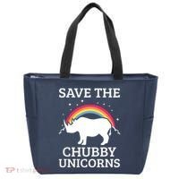 SAVE THE CHUBBY UNICORNS Gift Rhino Conservation Rainbow Tote Bag thumb 0