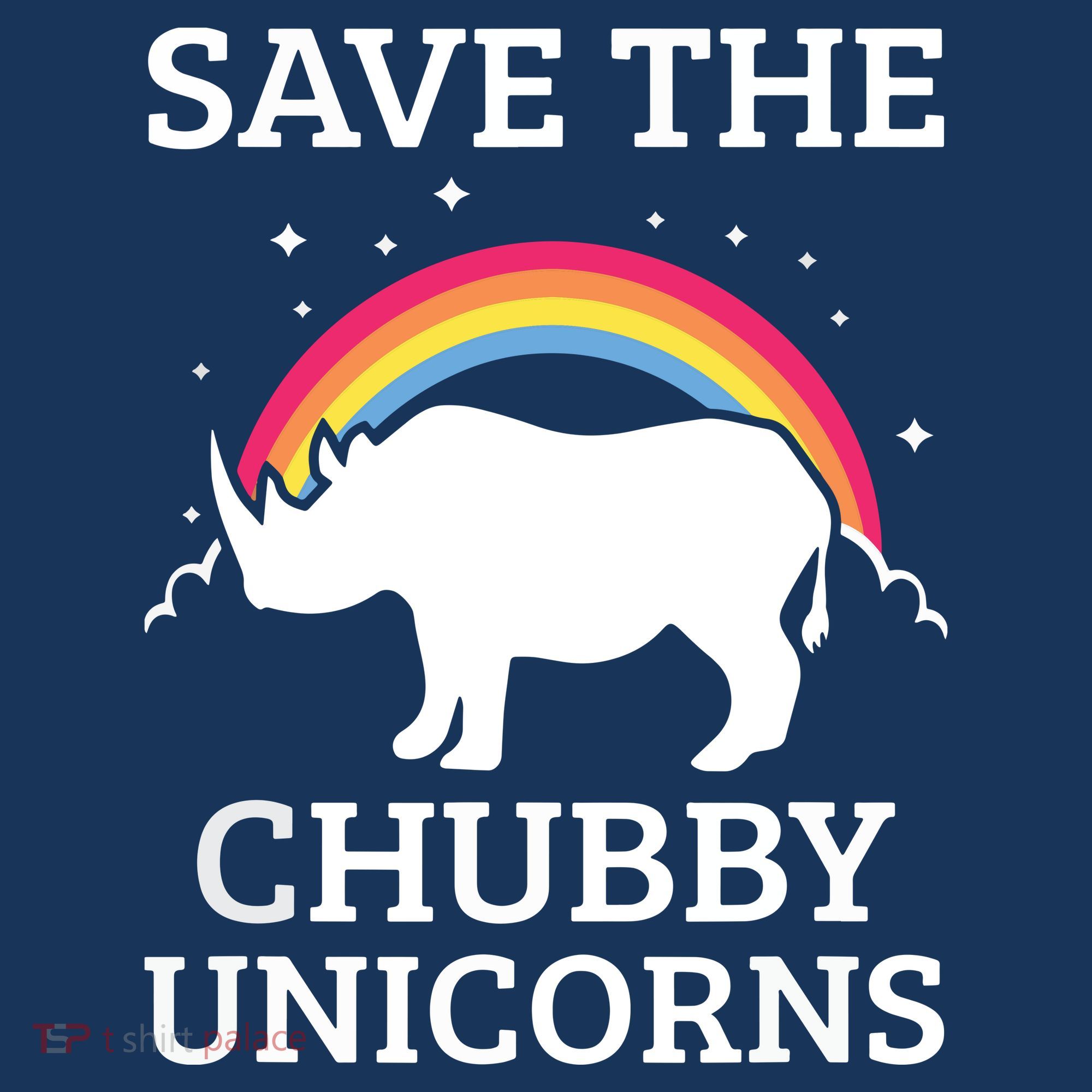 SAVE THE CHUBBY UNICORNS Gift Rhino Conservation Rainbow Tote Bag