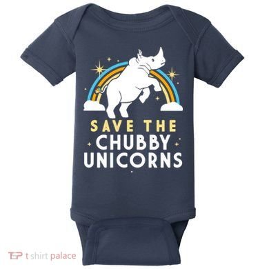 Save The Chubby Unicorns Baby Bodysuit