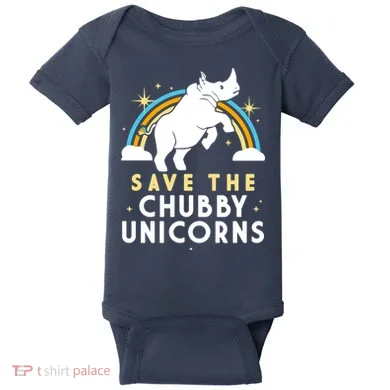 Save The Chubby Unicorns Baby Bodysuit