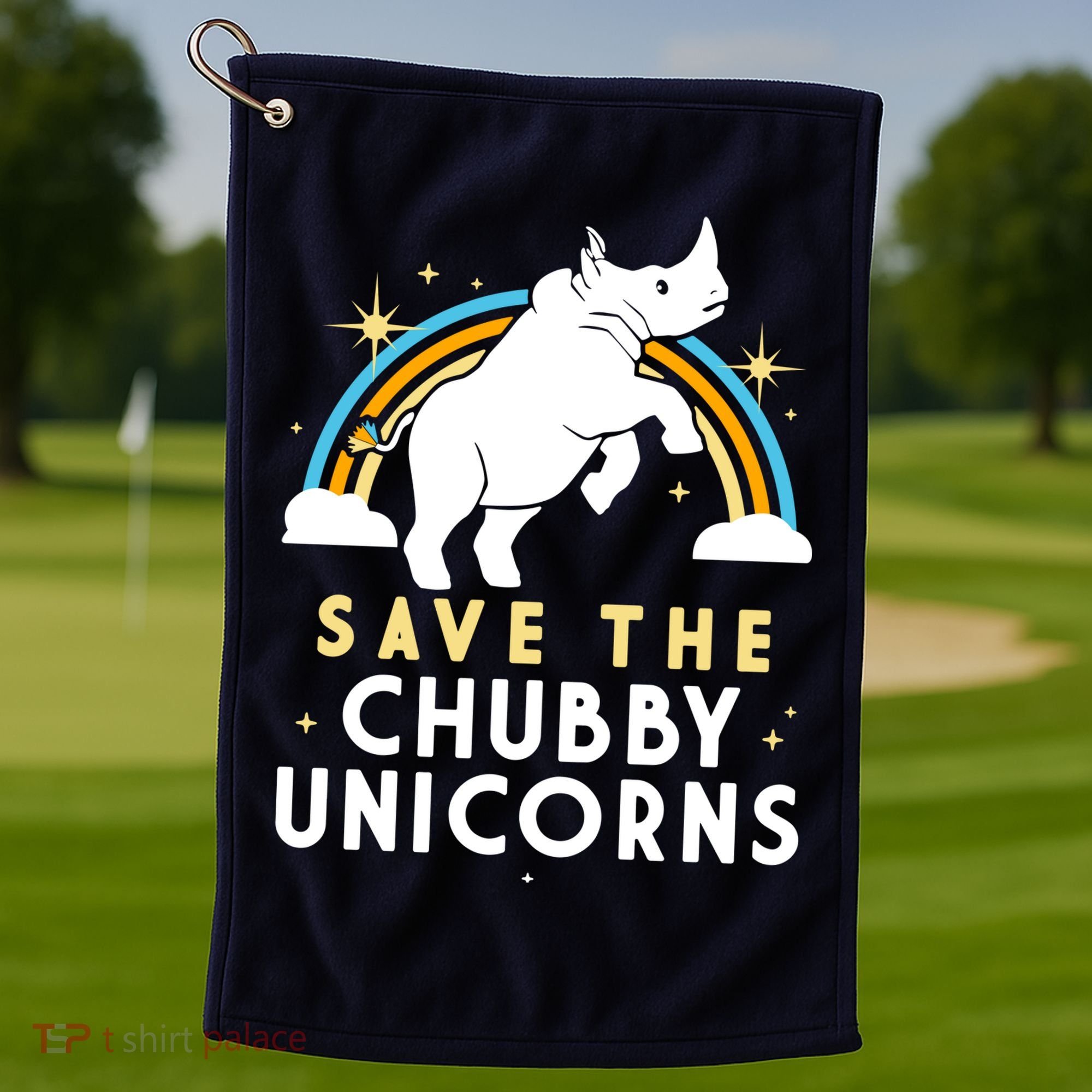 Save The Chubby Unicorns Golf Towel