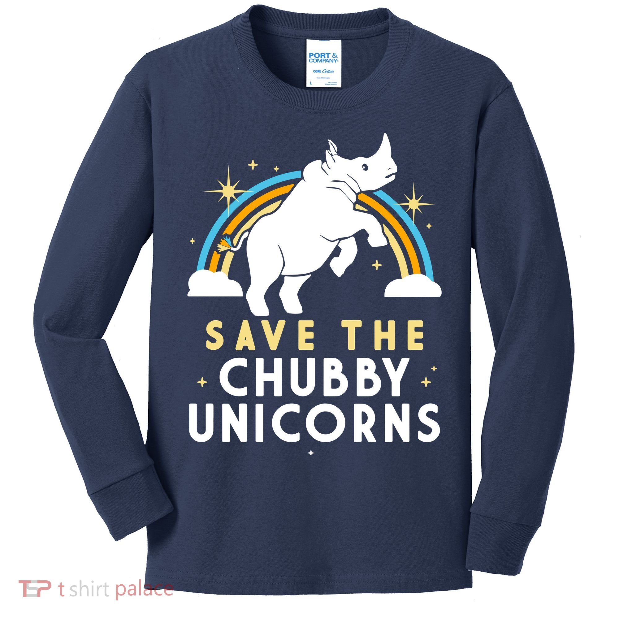 Save The Chubby Unicorns Kids Long Sleeve Shirt