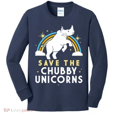 Save The Chubby Unicorns Kids Long Sleeve Shirt