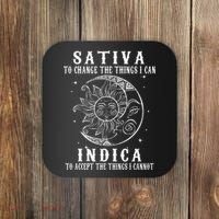 Sativa To Change The Things I Can Indica Cannabis Weed Coaster thumb 0