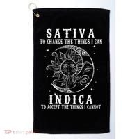 Sativa To Change The Things I Can Indica Cannabis Weed Golf Towel thumb 0