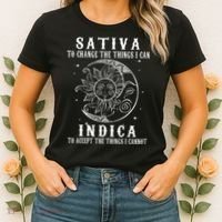 Sativa To Change The Things I Can Indica Cannabis Weed Women's T-Shirt thumb 2