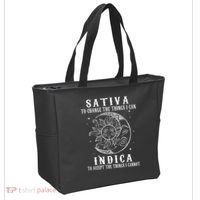 Sativa To Change The Things I Can Indica Cannabis Weed Tote Bag thumb 2