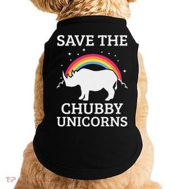 Save The Chubby Unicorns Rhino Rainbow Doggie Tank