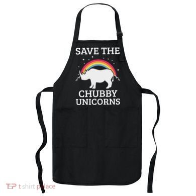 Save The Chubby Unicorns Rhino Rainbow Apron