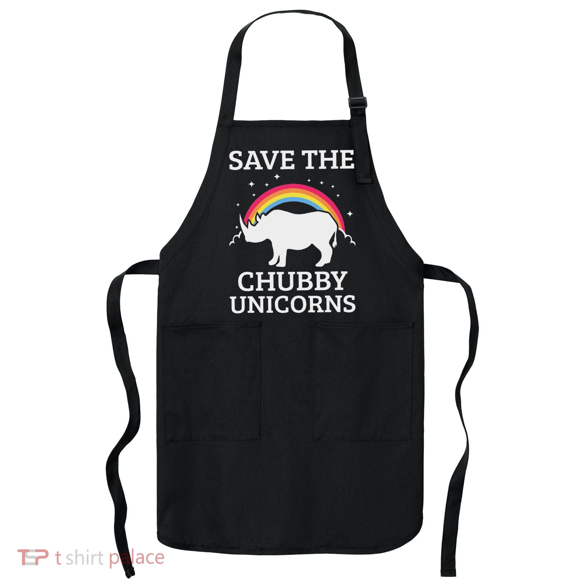 Save The Chubby Unicorns Rhino Rainbow Apron