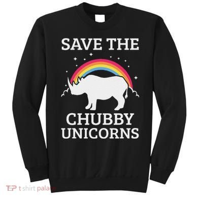 Save The Chubby Unicorns Rhino Rainbow Sweatshirt