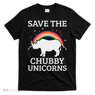 Save The Chubby Unicorns Rhino Rainbow T-Shirt