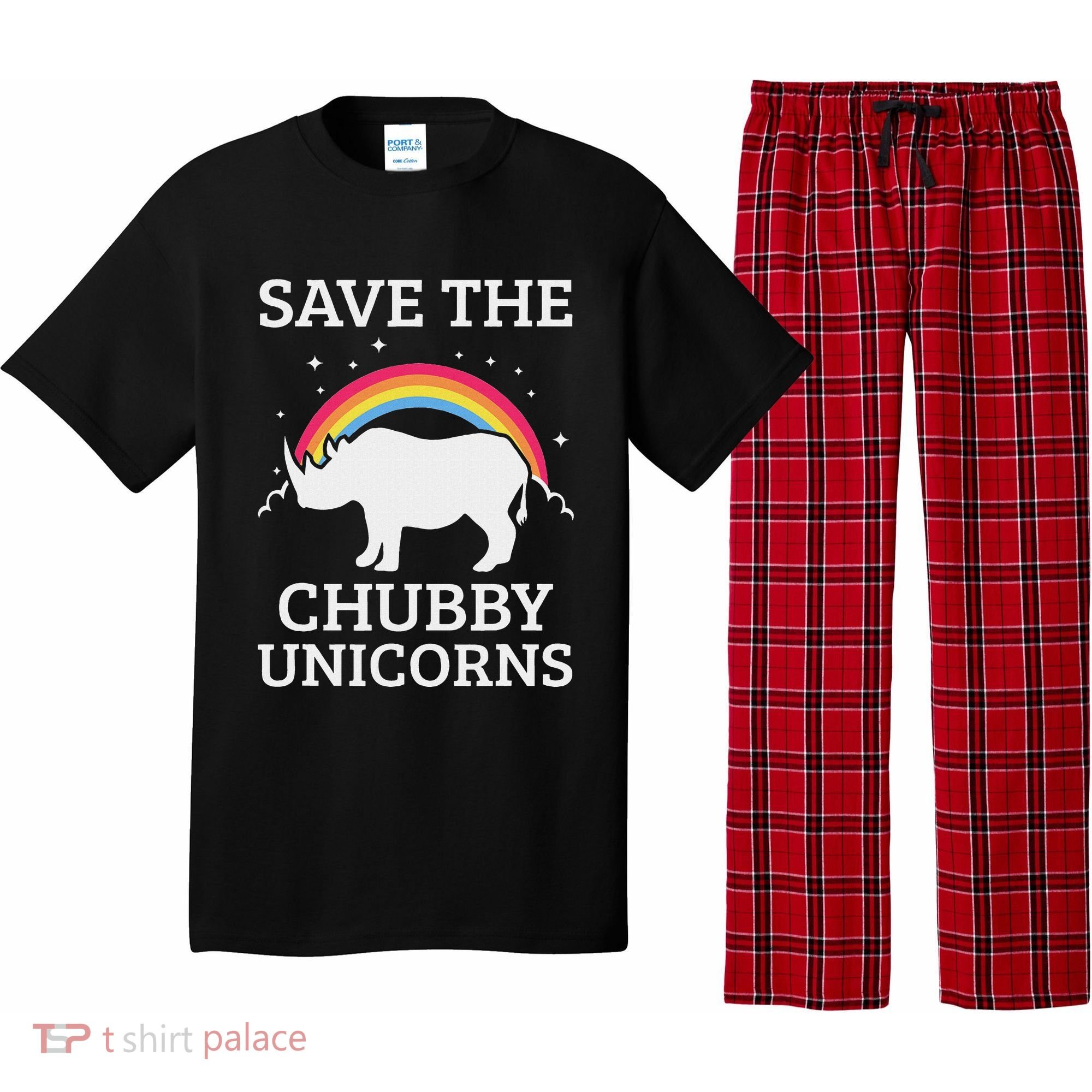 Save The Chubby Unicorns Rhino Rainbow Pajama Set
