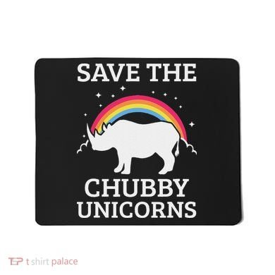 Save The Chubby Unicorns Rhino Rainbow Mousepad