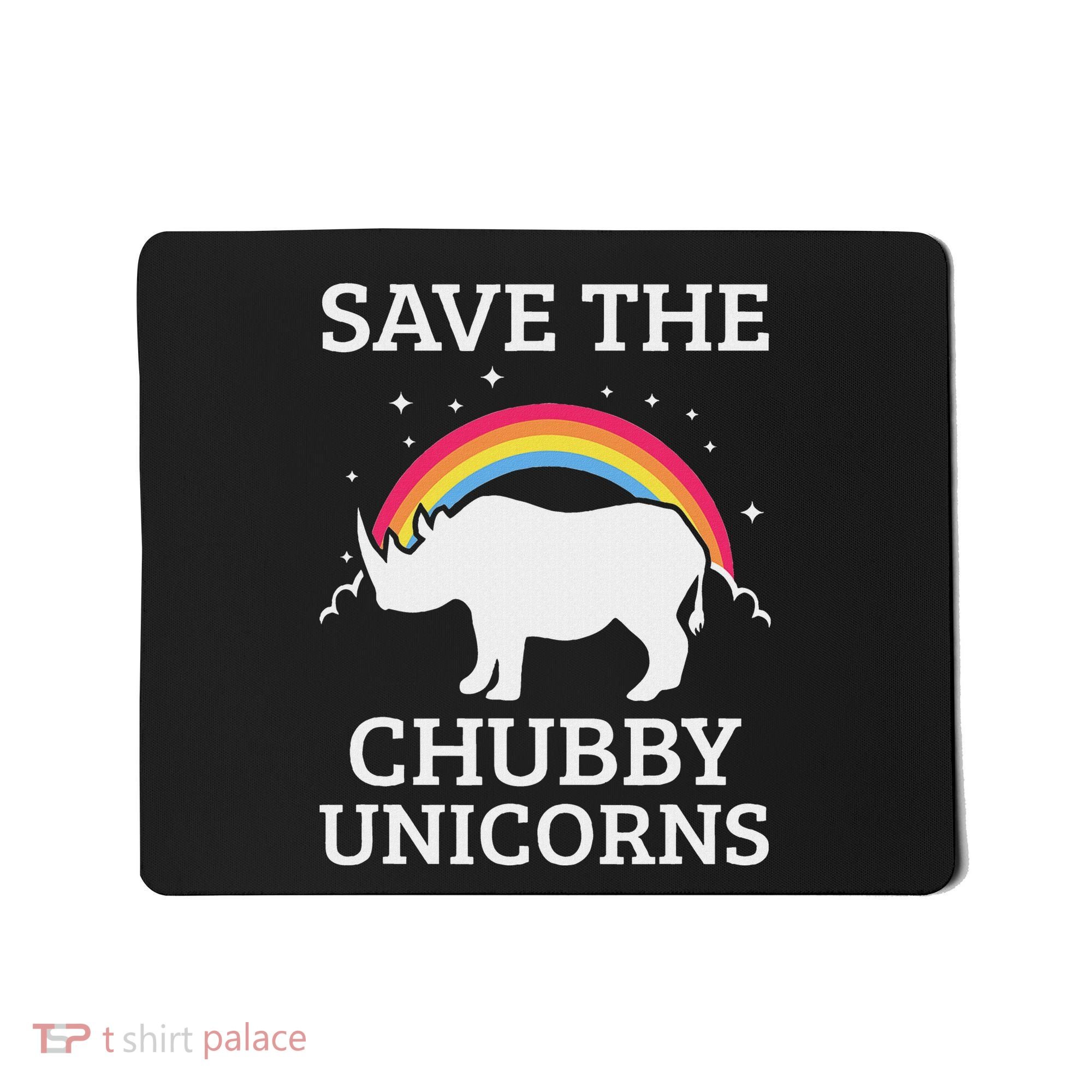 Save The Chubby Unicorns Rhino Rainbow Mousepad