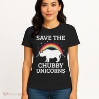 Save The Chubby Unicorns Rhino Rainbow Women's T-Shirt thumb 4