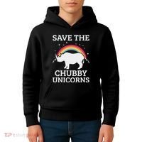 Save The Chubby Unicorns Rhino Rainbow Kids Hoodie thumb 4