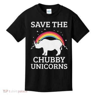 Save The Chubby Unicorns Rhino Rainbow Kids T-Shirt