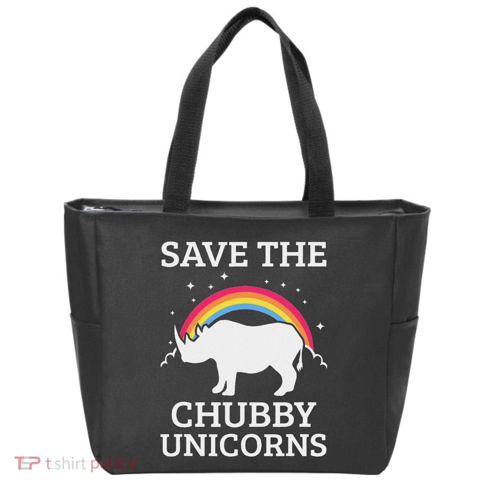Save The Chubby Unicorns Rhino Rainbow Tote Bag