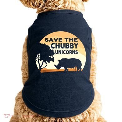 Save The Chubby Unicorns Fat Rhino Funny Doggie Tank