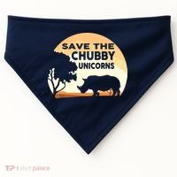 Save The Chubby Unicorns Fat Rhino Funny USA-Made Doggie Bandana thumb 0