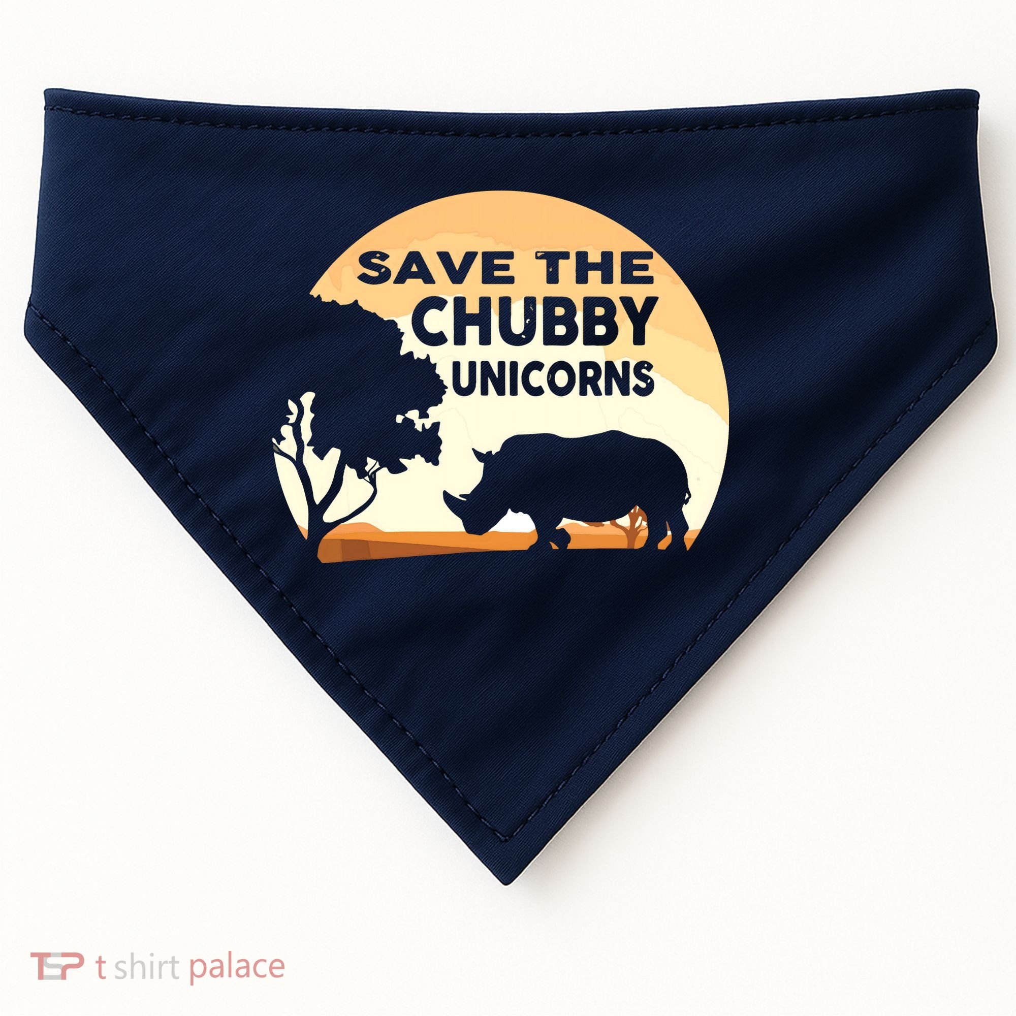 Save The Chubby Unicorns Fat Rhino Funny USA-Made Doggie Bandana