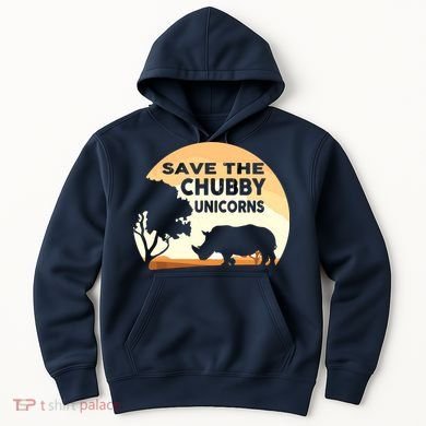 Save The Chubby Unicorns Fat Rhino Funny Hoodie