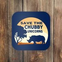 Save The Chubby Unicorns Fat Rhino Funny Coaster thumb 0