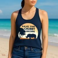 Save The Chubby Unicorns Fat Rhino Funny Women's Tank Top thumb 2